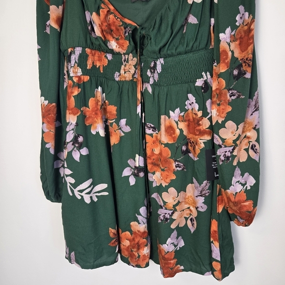 Lulus Cutie Moment Green Floral Print Long Sleeve Mini Dress - Picture 7 of 10